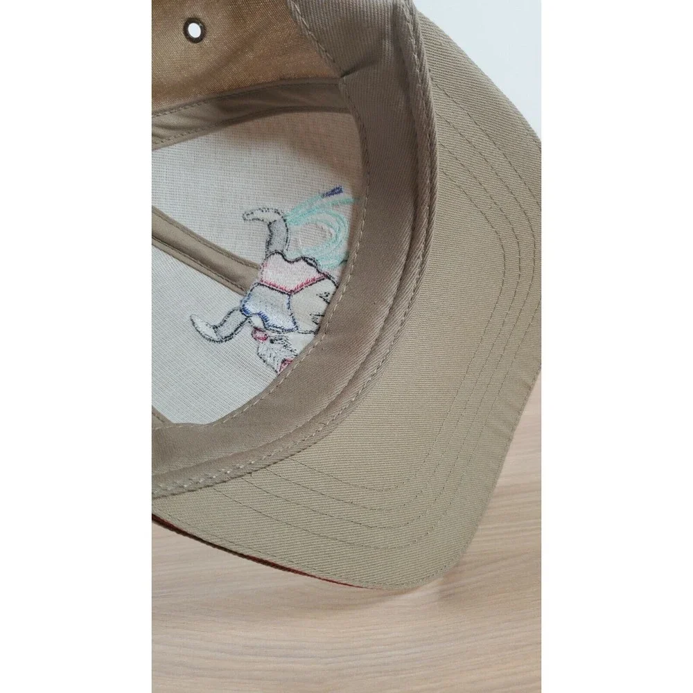 Vtg Dad Hat Tan Red Snapback Embroidered Southwest‎ Sutton Ropes Made in USA